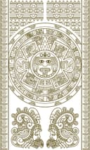 Arte Vectorial de Calendario Azteca para Corte Láser (SVG/DXF)