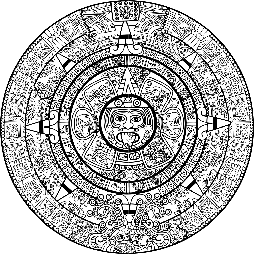 Aztec Mayan Calendar Vector Design for Laser Cutting
