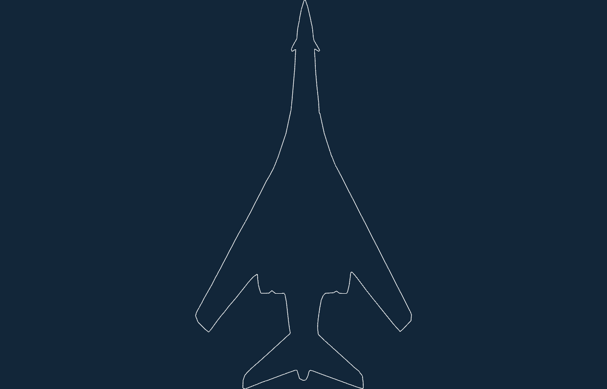 B-1 Lancer Jet Silhouette Vector File (DXF)