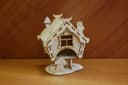 Rompecabezas 3D Cabaña de Baba Yaga Vector para Láser