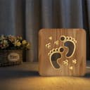 Baby Footprints Wooden Night Light DXF Vector File