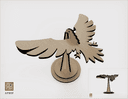 Puzzle 3D Águila en Equilibrio Vector para Corte Láser