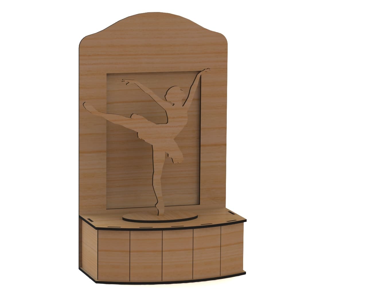 Ballerina Stage 3D Laser Cut Model DXF Vector File