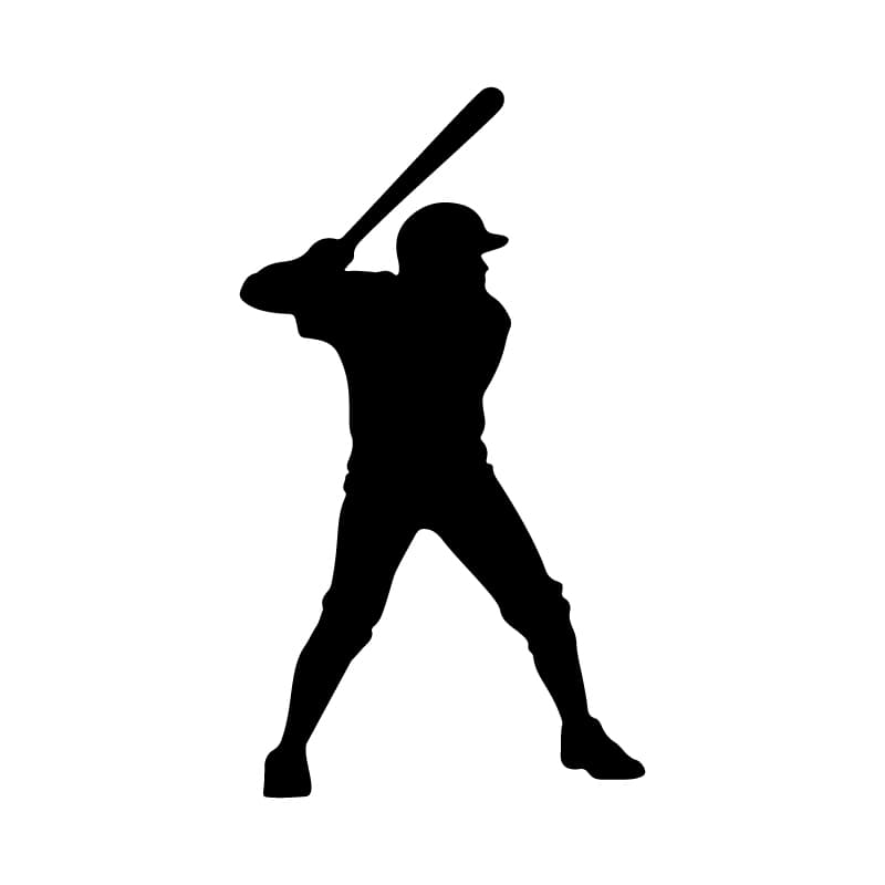 Baseball Player Batting Silhouette Vector File for CNC