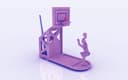 Basketball Court Pen Holder 3D Puzzle Laser Cut Vector