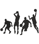Archivo Vectorial de Siluetas de Jugadores de Baloncesto