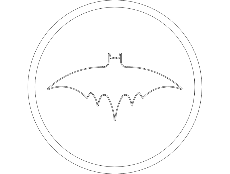 Batman Logo Circular Vector Design for Laser Cutting DXF