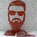 Soporte para Gafas Hombre Barbudo Vector de Corte Láser