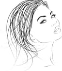 Beautiful Woman Line Art Portrait Vector Design