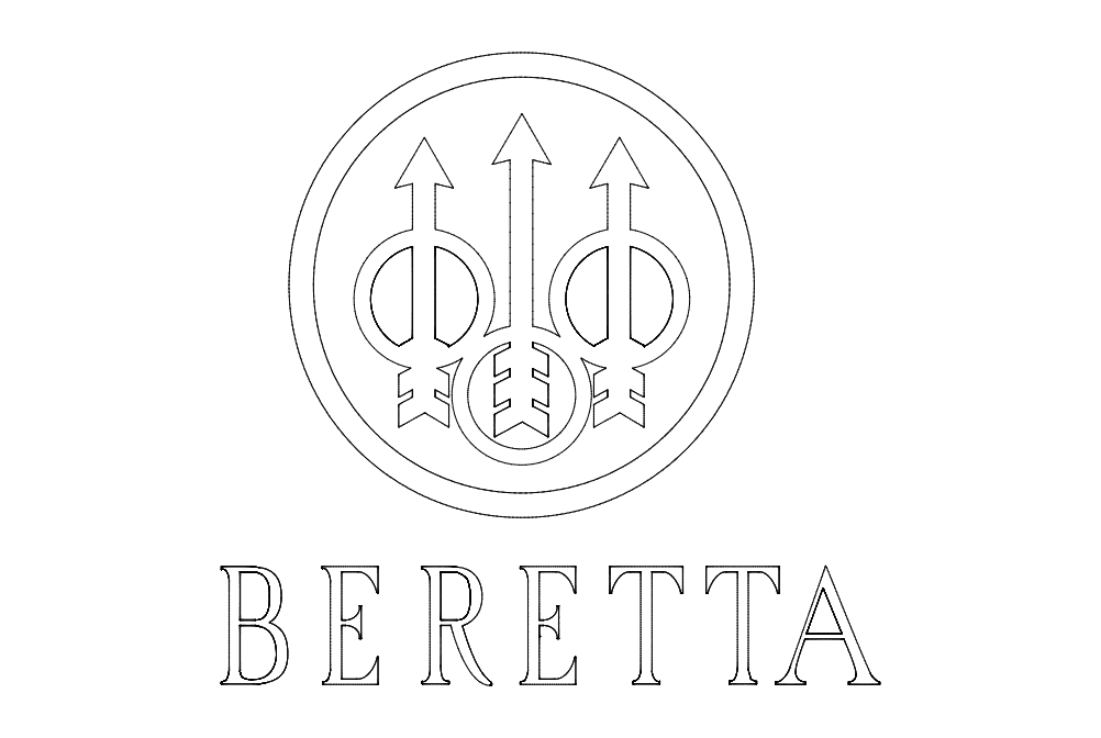 Beretta Logo Vector File for CNC Laser Cutting DXF