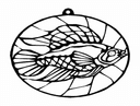 Vetor de Ornamento Estilo Vitral de Peixe Betta DXF