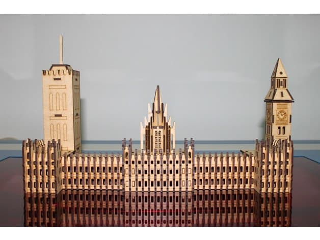 Big Ben London Landmark 3D Puzzle Laser Cut Vector File