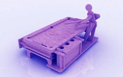 Billiards Player Desk Organizer 3D Puzzle Laser Cut Vector