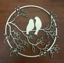 Birds on Branch Circular Wall Art Laser Cut Vector File