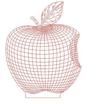Bitten Apple 3D LED Lamp Vector Pattern for Laser Cutting