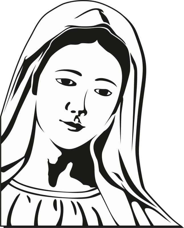 Blessed Virgin Mary Portrait Vector for Laser Cutting DXF