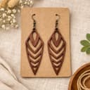 Boho Geometric Leaf Earrings Vector Template for Laser Cut