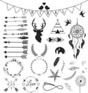 Set de Vectores Boho Tribal para Corte Láser