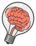 Cerebro en Bombilla Concepto Creativo Archivo Vectorial
