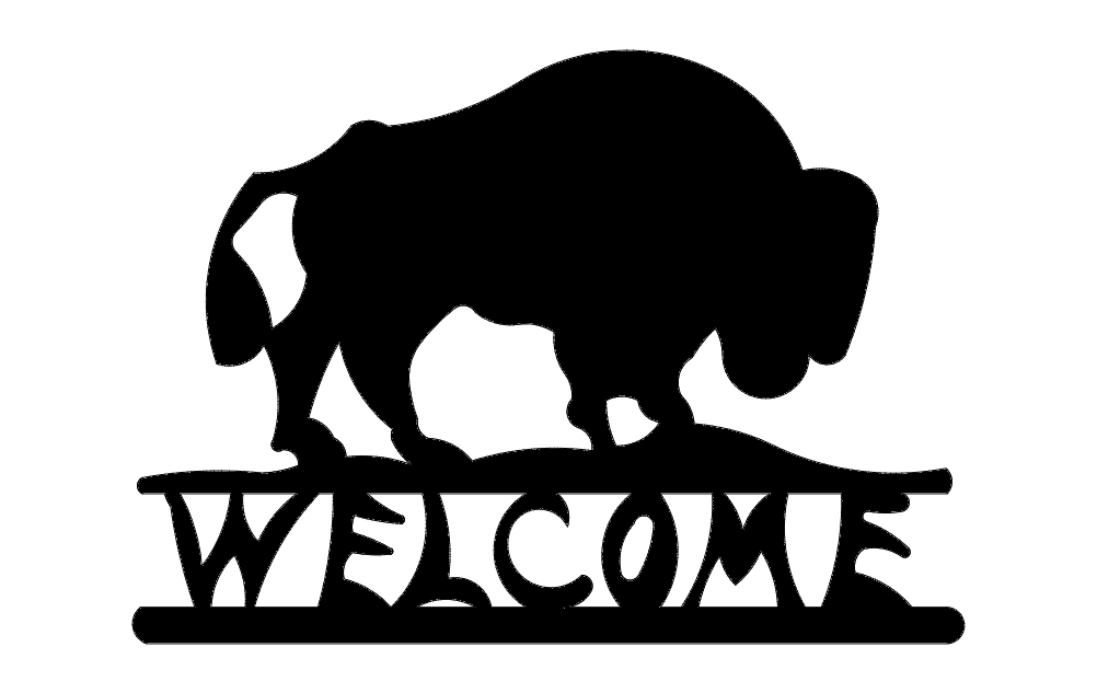 Buffalo Welcome Sign Vector Design DXF File