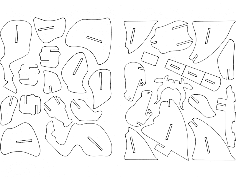 Bull 3D Puzzle Laser Cut Vector DXF File