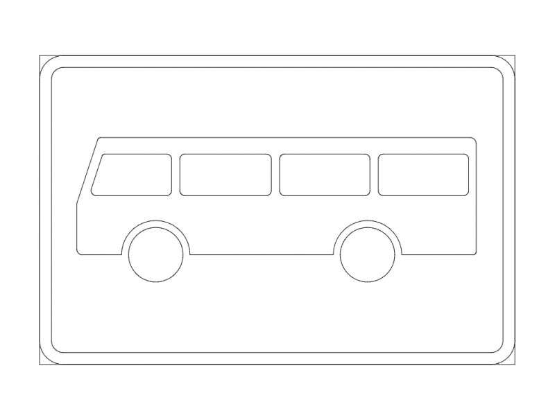 Bus Stop Road Sign Vector File for CNC Cutting