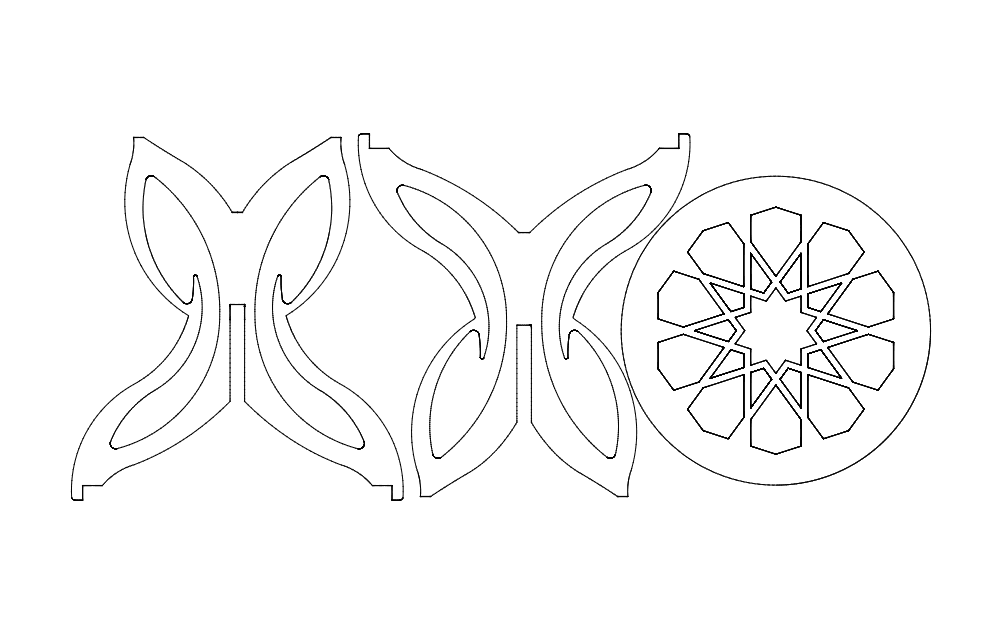 Butterfly Coffee Table 3D Assembly Vector File DXF