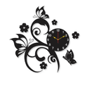 Butterfly Floral Wall Clock Laser Cut Vector File