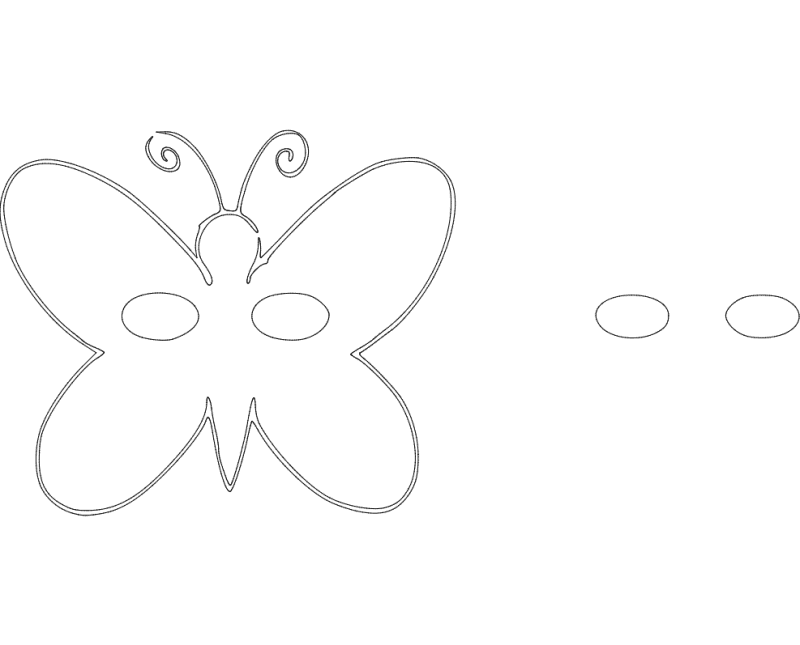 Butterfly Mask Laser Cut Vector File (DXF)