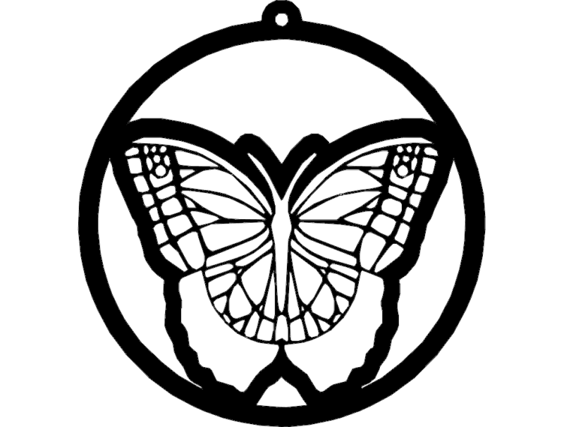 Butterfly Ornament Vector Design for Laser Cutting DXF