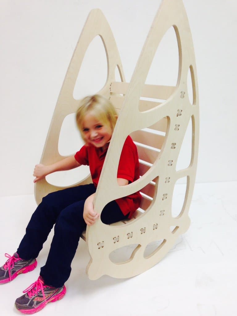 Butterfly Rocking Chair Kids Furniture Laser Cut DXF Plan