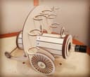 Soporte de Vino y Copas Estilo Cañón - Vector Laser Cut