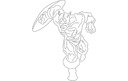 Captain America Action Pose Vector for Laser Cutting DXF