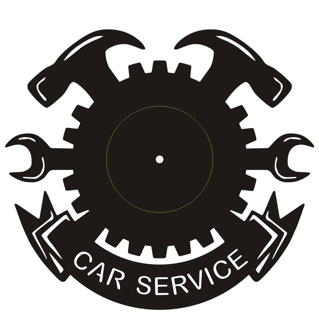 Car Service Gear Wall Clock Vector for Laser Cutting (CDR)