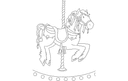 Carousel Horse Vector Design for Laser Cutting DXF File