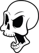 Vector de Calavera Enojada Estilo Cartoon para Corte Láser