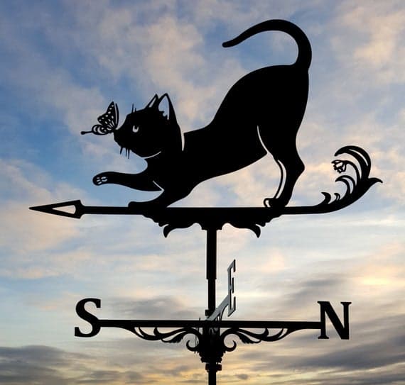 Cat and Butterfly Weathervane Vector File for CNC Laser Cutting