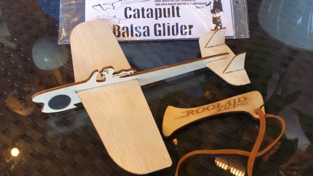 Catapult Balsa Glider Plane DXF File for Laser Cutting