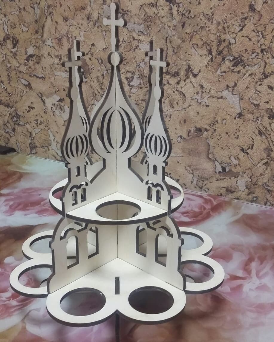 Cathedral Easter Egg Stand Laser Cut Vector File