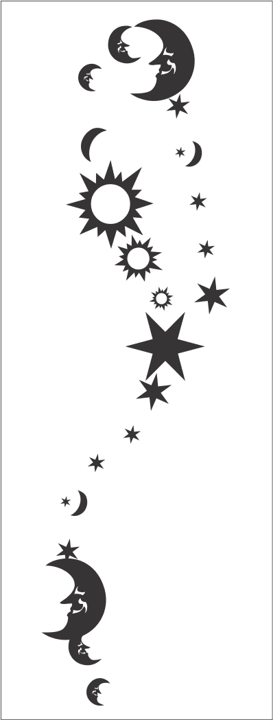 Celestial Moon and Stars Decor Pattern Free Vector File