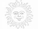 Celestial Smiling Sun Vector File for Laser Cutting (DXF)