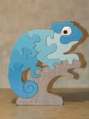 Arquivo Vetor de Puzzle 3D de Camaleão para Corte a Laser