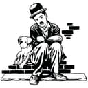 Archivo Vectorial DXF de Charlie Chaplin con Perro