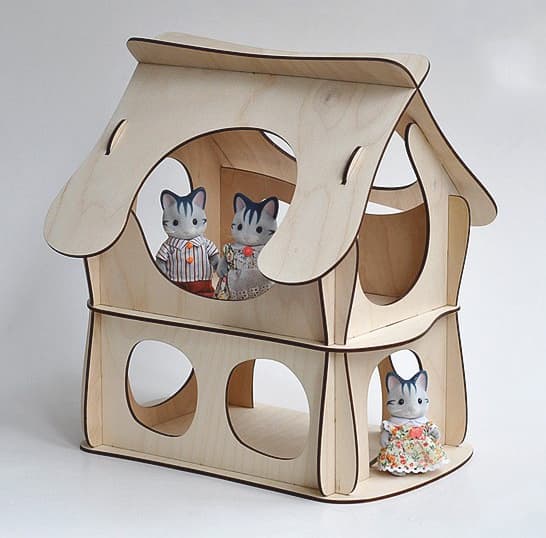 Charming Two-Story Dollhouse Laser Cut Vector File