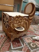 Quebra-cabeça 3D de Cofre Gato Cheshire Arquivo Vetorial