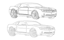 Diseño Vectorial de Muscle Car Chevrolet Camaro para Corte Láser DXF