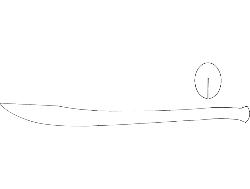 Chinese Broadsword 3D Puzzle Vector File for Laser Cutting