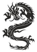 Vector de Silueta de Dragón Chino Tribal para Corte Láser