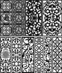Chinese Style Decorative Screen Panels Vector Files for Laser Cut