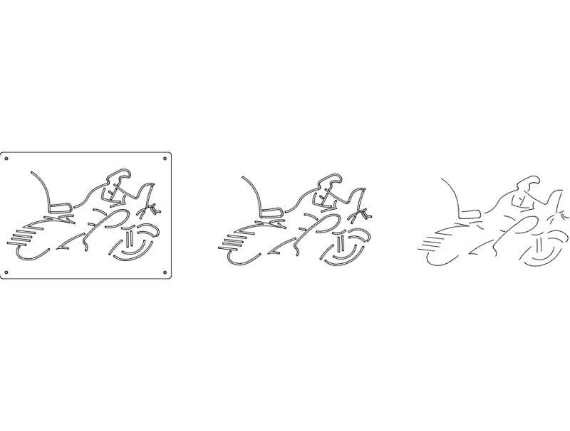 Chopper Motorcycle Rider Wall Art DXF Vector File